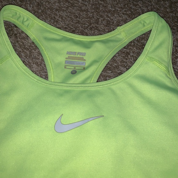 NIKE SPORTS BRA NEON YELLOW - Picture 2 of 3